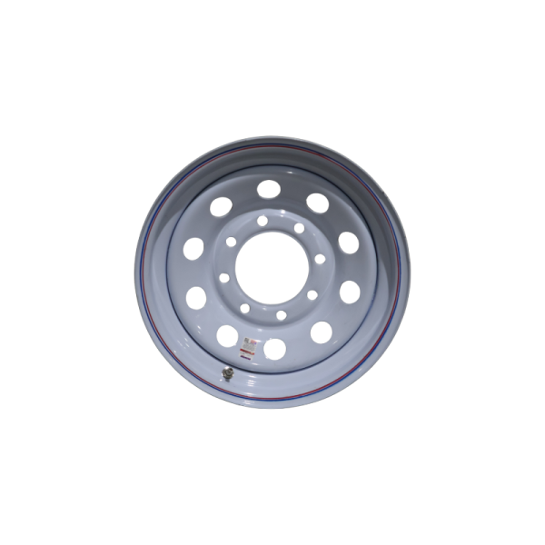 16 x 6 - 8 Lug Steel Trailer Wheel Front View